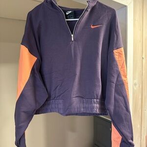 Nike Purple and Orange Quarter-Zip Pullover